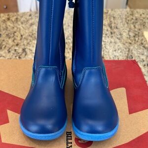 Kids Toddler Blue Leather Boots - New - Size 11